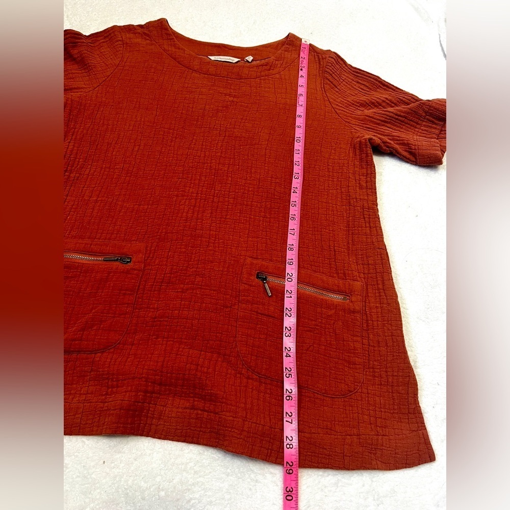 Soft Surroundings Rust Zipper Pocket Tunic Blouse - Large - Picture 4 of 9